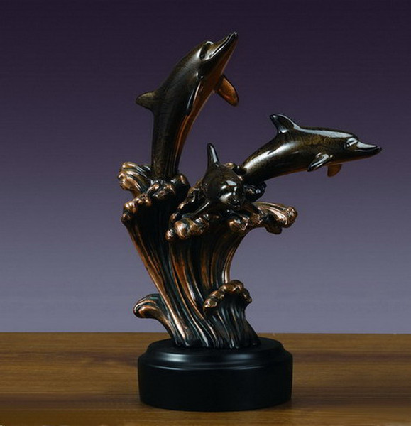 Dolphin Sculptural Center Piece decorative fine art statue figurine